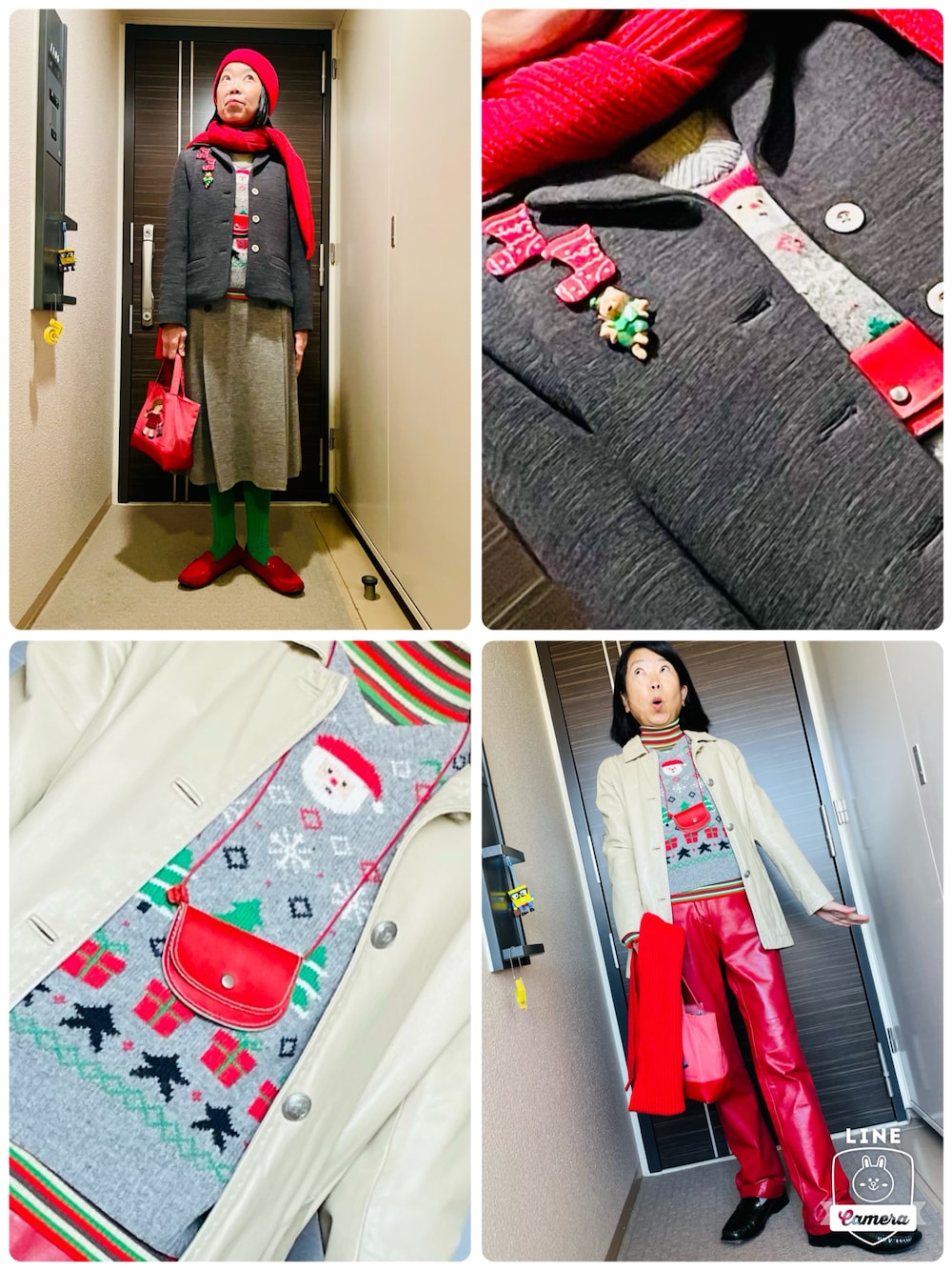 「Familiar のアイテム（バッグ、レッド系）」を使った、Misono Moriyamaさん（レディース・161cm）の冬コーディネートの1枚目の写真