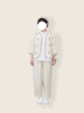 「ごきげんウィーク」｜「アイテム（ハンチング/ベレー帽）」を使った、minnさん（レディース・154cm）の春コーディネート