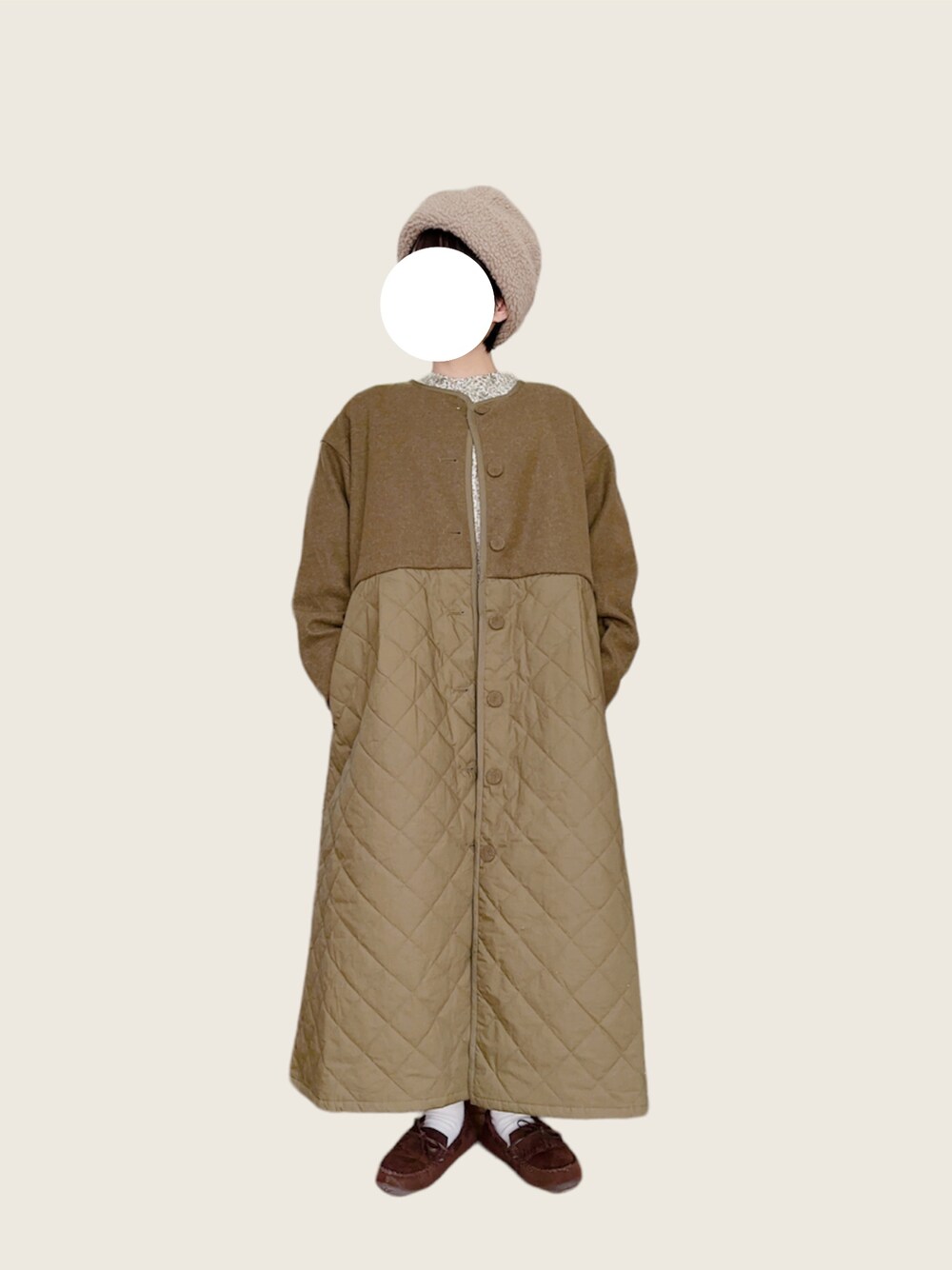 「休日コーデ、冬コーデ、クリスマスコーデ、冬服、Samansa Mos2、クリスマスに着たい服、低身長女子、おしゃれさんと繋がりたい、低身長」｜「Samansa Mos2のアイテム（帽子、ベージュ系）」を使った、minnさん（レディース・154cm）の冬コーディネートの1枚目の写真