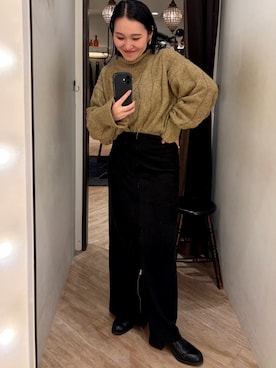 「アイテム（スカート）」を使った、mari.kana_lemageさん（レディース・150cm・30代）の冬コーディネート