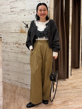 「アイテム（カーディガン/ボレロ）」を使った、mari.kana_lemageさん（レディース・150cm・30代）の冬コーディネート