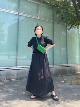 「アイテム（ボディバッグ/ウエストポーチ、グリーン系）」を使った、mari.kana_lemageさん（レディース・150cm）の夏コーディネート