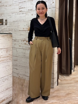 「スラックスパンツ」｜mari.kana_lemageさん（レディース・150cm）の冬コーディネート