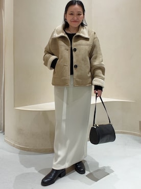 「アイテム（スカート）」を使った、mari.kana_lemageさん（レディース・150cm・30代）の冬コーディネート