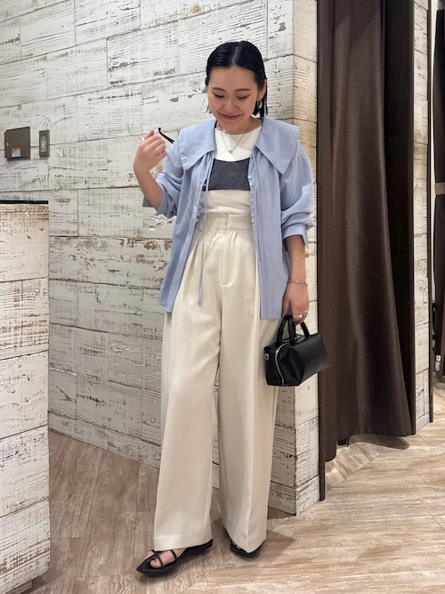 セール】【セットアイテム】ビスチェ付BIG襟シャツ（シャツ/ブラウス