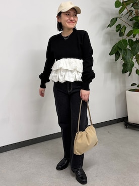 「アイテム（帽子）」を使った、mari.kana_lemageさん（レディース・150cm）の秋コーディネート