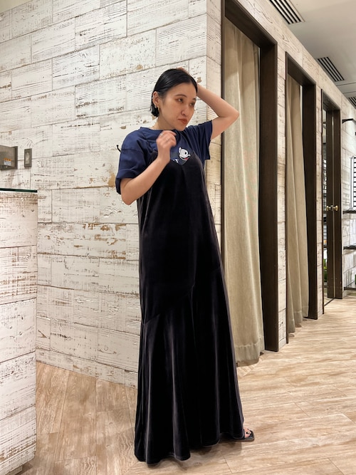 CAPRICIEUX LE'MAGE チュールフリルベロアワンピース お呼ばれ