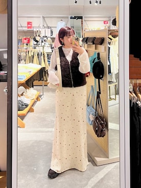 「LOWRYS FARM（ローリーズファーム）の【500mlペットボトル収納可】フラップショルダーＢＡＧ 1046881（ショルダーバッグ、ホワイト系）」を使った、kanamiさん（レディース）の夏コーディネート