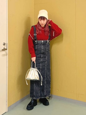 「アイテム（ジャンパースカート）」を使った、kanamiさん（レディース・159cm・20代）の秋コーディネート