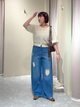 「LOWRYS FARM（ローリーズファーム）の【500mlペットボトル収納可】フラップショルダーＢＡＧ 1046881（ショルダーバッグ、ブラウン系）」を使った、kanamiさん（レディース）の秋コーディネート