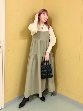 「キャミワンピース」｜kanamiさん（レディース・159cm）の冬コーディネート