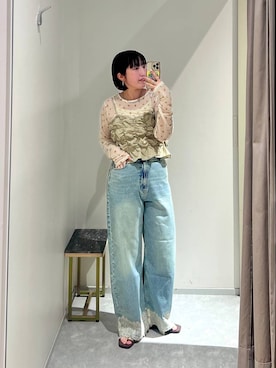 「LOWRYS FARM（ローリーズファーム）のアイテム（ベスト）」を使った、kanamiさん（レディース・159cm）の夏コーディネート