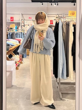 「アイテム（ストール/ショール）」を使った、kanamiさん（レディース・159cm）の冬コーディネート