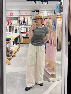 「LOWRYS FARM（ローリーズファーム）のモカシンローファー  637751（ローファー、ブラック系）」を使った、kanamiさん（レディース）の春コーディネート