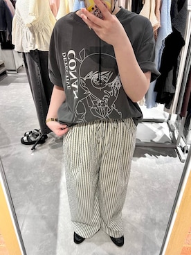 「LOWRYS FARM（ローリーズファーム）のモカシンローファー  637751（ローファー、ブラック系）」を使った、kanamiさん（レディース）の春コーディネート