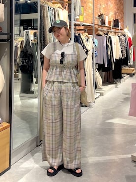 「LOWRYS FARM（ローリーズファーム）のアイテム（帽子）」を使った、kanamiさん（レディース・159cm）の春コーディネート