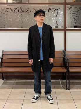 「アイテム（キャスケット）」を使った、ゆっきぃさん（メンズ・161cm）の夏コーディネート