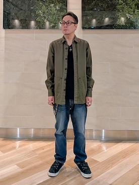 「アイテム（ウォレットチェーン）」を使った、ゆっきぃさん（メンズ・161cm）の秋コーディネート
