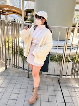 「one after another NICE CLAUP（ワンアフターアナザーナイスクラップ）のアイテム（キャップ）」を使った、おみほさん（レディース・153cm）の冬コーディネート