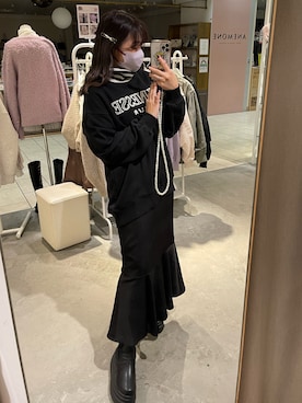 「one after another NICE CLAUP（ワンアフターアナザーナイスクラップ）のアイテム（スウェット）」を使った、おみほさん（レディース・154cm）の秋コーディネート