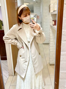 「one after another NICE CLAUP（ワンアフターアナザーナイスクラップ）のアイテム（その他アウター）」を使った、おみほさん（レディース・154cm）の春コーディネート