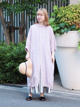 「ドミンゴ」｜「アイテム（ワンピース/ドレス）」を使った、Domingo officeさん（レディース・155cm）の夏コーディネート