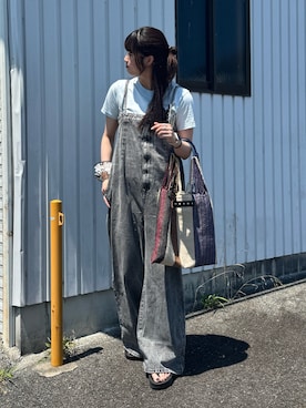 「アイテム（サロペット/オーバーオール）」を使った、shizukü    さん（レディース・173cm）の夏コーディネート