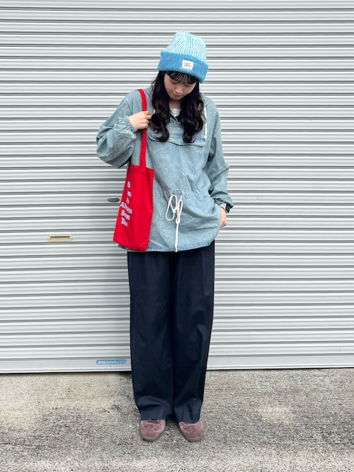 6(ROKU)＞タック パンツ ネイビー（スラックス）｜6（ロク）の