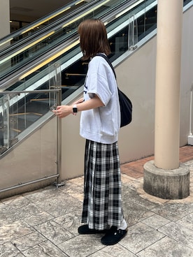 「アイテム（スウェット）」を使った、shizukü    さん（レディース・173cm）の夏コーディネート