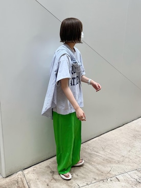 「真夏のアクティブスタイル」｜「アイテム（スウェット）」を使った、shizukü    さん（レディース・173cm）の夏コーディネート