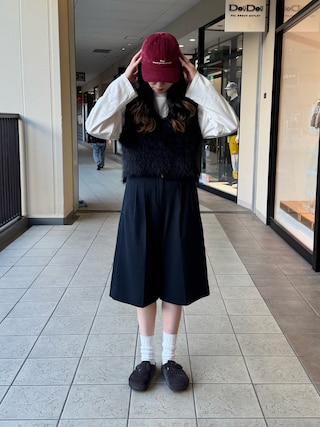 「mystic(ミスティック)のラメシャギーニットベスト(ニット/セーター)」を使った、shizukü さん(レディース・173cm)の秋コーディネート