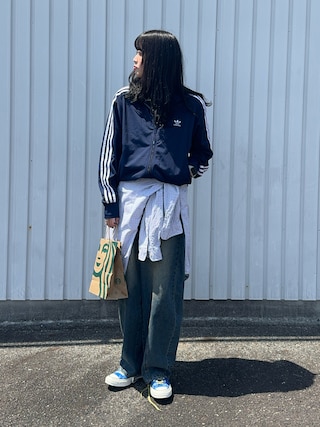 adidas デニム セットアップ ストライプ ジャージ adidas アディカラー ファーストブルー デニム トラックトップ