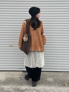 「アイテム（サンダル）」を使った、shizukü    さん（レディース・173cm）の冬コーディネート