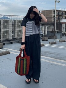 6（ロク）の「＜6(ROKU)＞タック パンツ ネイビー（スラックス