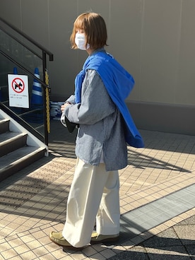 「HINSON（ヒンソン）のHINSON/ヒンソン バンドカラー プルオーバーシャツ（シャツ/ブラウス）」を使った、shizukü    さん（レディース・173cm）の冬コーディネート