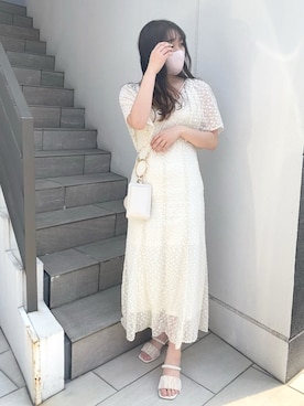 「白ワンピース」｜yukinaさん（レディース・160cm）の春コーディネート