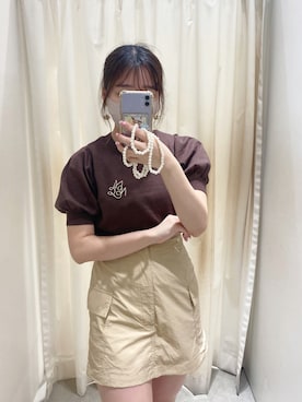 「one after another NICE CLAUP（ワンアフターアナザーナイスクラップ）のアイテム（ニット/セーター）」を使った、yukinaさん（レディース・160cm）の夏コーディネート