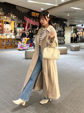 「大人カジュアルコーデ」｜「アイテム（トレンチコート）」を使った、yukinaさん（レディース・160cm）の冬コーディネート
