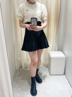 「one after another NICE CLAUP（ワンアフターアナザーナイスクラップ）のアイテム（ニット/セーター）」を使った、yukinaさん（レディース・160cm）の夏コーディネート
