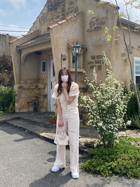 「アイテム（マスク、パープル系）」を使った、yukinaさん（レディース・160cm）の春コーディネート