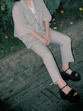 「EMODA」｜「アイテム（スラックス）」を使った、ナ ナ コ 🐯さん（レディース・149cm）の夏コーディネート