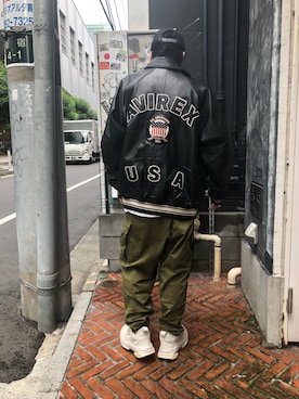 「秋服コーデ」｜「アイテム（スタジャン）」を使った、りいちさん（メンズ・168cm）の秋コーディネート