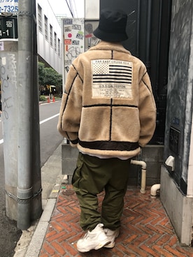 「アイテム（ミリタリージャケット）」を使った、りいちさん（メンズ・168cm）の冬コーディネート
