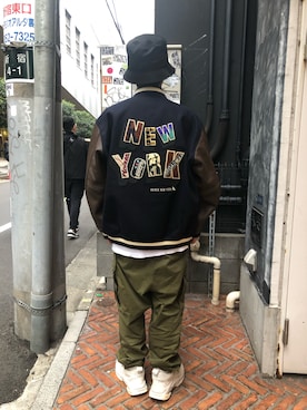 「冬」｜「アイテム（スタジャン）」を使った、りいちさん（メンズ・168cm）の冬コーディネート