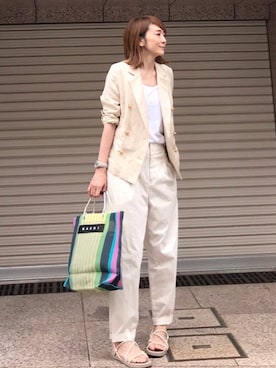 「MK MICHEL KLEIN（エムケーミッシェルクラン）のアイテム」を使った、ＬＵＭＩＥさん（レディース・163cm）の春コーディネート