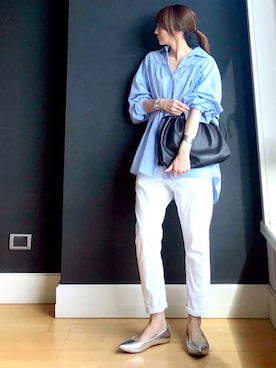 「BEAUTY&YOUTH UNITED ARROWS（ビューティーアンドユースユナイテッドアローズ）のby ※∵デニムテーパードパンツ◆（デニムパンツ）」を使った、ＬＵＭＩＥさん（レディース・163cm）の秋コーディネート