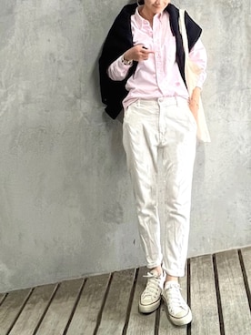 「BEAUTY&YOUTH UNITED ARROWS（ビューティーアンドユースユナイテッドアローズ）のby ※∵デニムテーパードパンツ◆（デニムパンツ）」を使った、ＬＵＭＩＥさん（レディース・163cm）の秋コーディネート