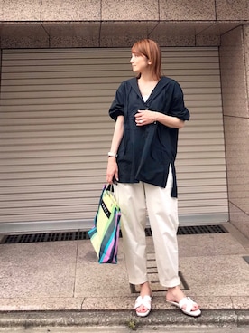 「MK MICHEL KLEIN（エムケーミッシェルクラン）のアイテム」を使った、ＬＵＭＩＥさん（レディース・163cm）の夏コーディネート