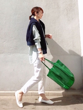 「BEAUTY&YOUTH UNITED ARROWS（ビューティーアンドユースユナイテッドアローズ）のby ※∵デニムテーパードパンツ◆（デニムパンツ）」を使った、ＬＵＭＩＥさん（レディース・163cm）の春コーディネート