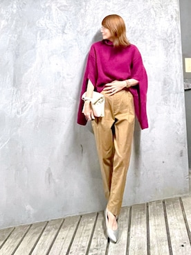 「DOUBLE STANDARD CLOTHING（ダブルスタンダードクロージング）のアイテム（チノパンツ）」を使った、ＬＵＭＩＥさん（レディース・163cm）の秋コーディネート